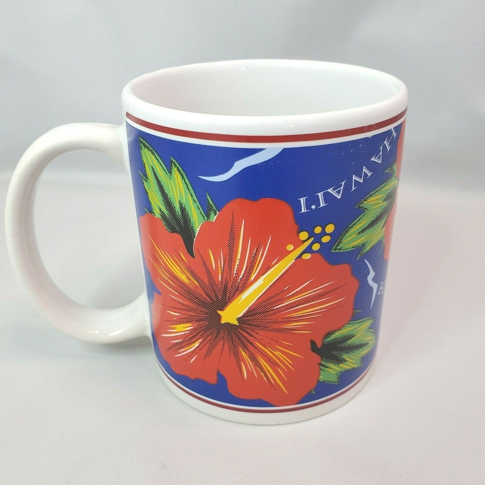 Hilo Hattie The Store of Hawaii Flower Red Hibiscus Coffee Tea Mug Cup 1996